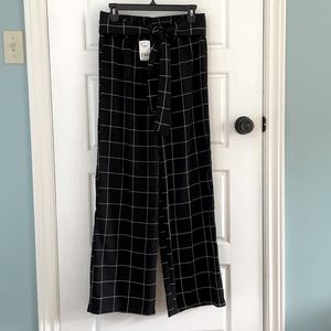 Le Chateau Black and White Checked Wide Leg Pants